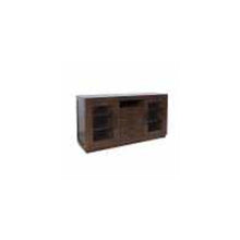 60" Contemporary Media Console with Tempered Glass Doors, Drawers and Shelves
