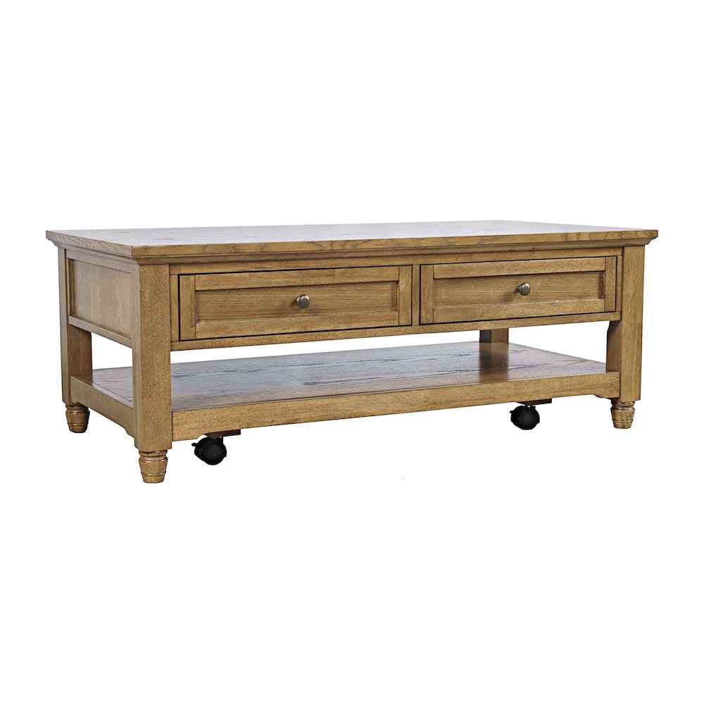 Brentwood Modern Transitional 50" Coffee Table With Storage and Caster Wheels