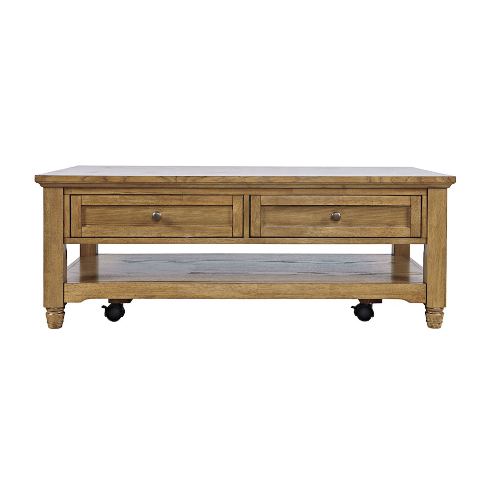 Brentwood Modern Transitional 50" Coffee Table With Storage and Caster Wheels