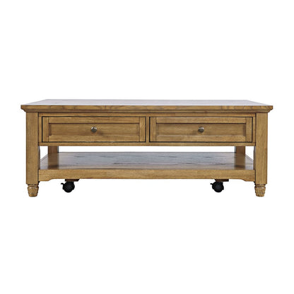 Brentwood Modern Transitional 50" Coffee Table With Storage and Caster Wheels