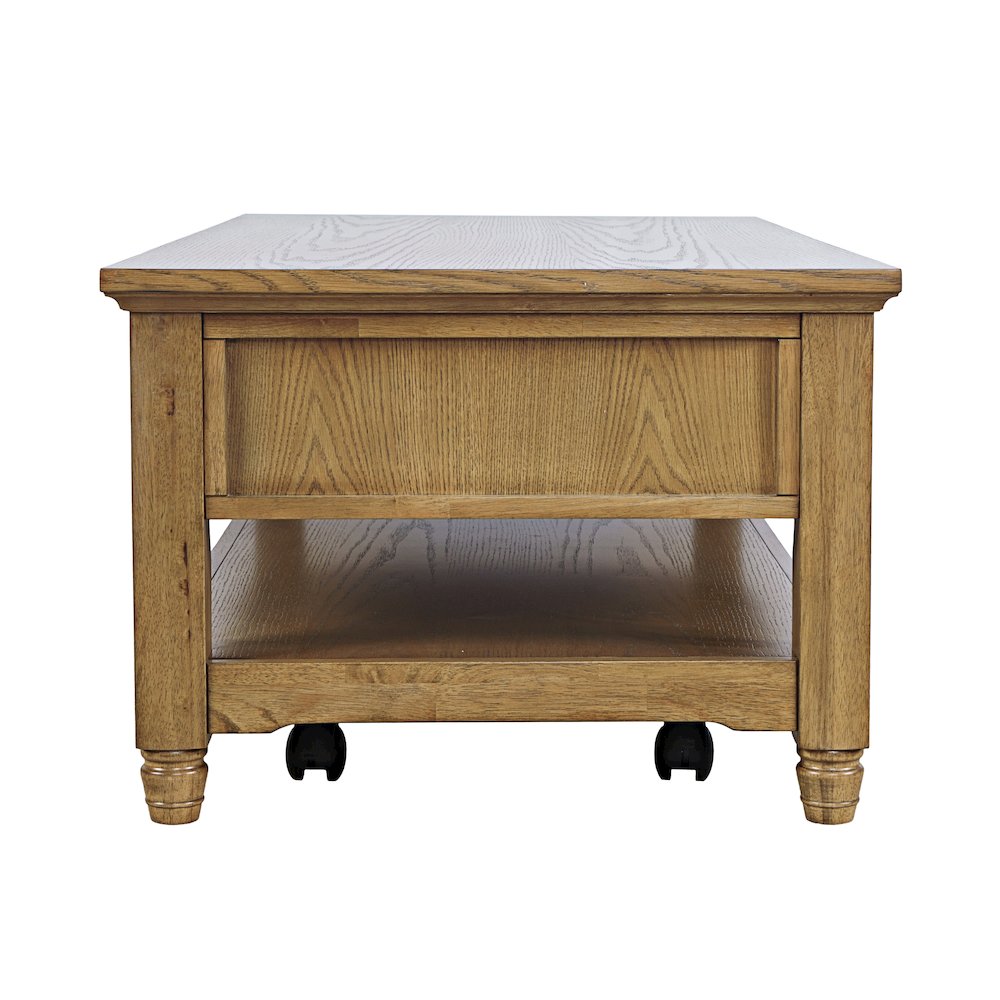 Brentwood Modern Transitional 50" Coffee Table With Storage and Caster Wheels