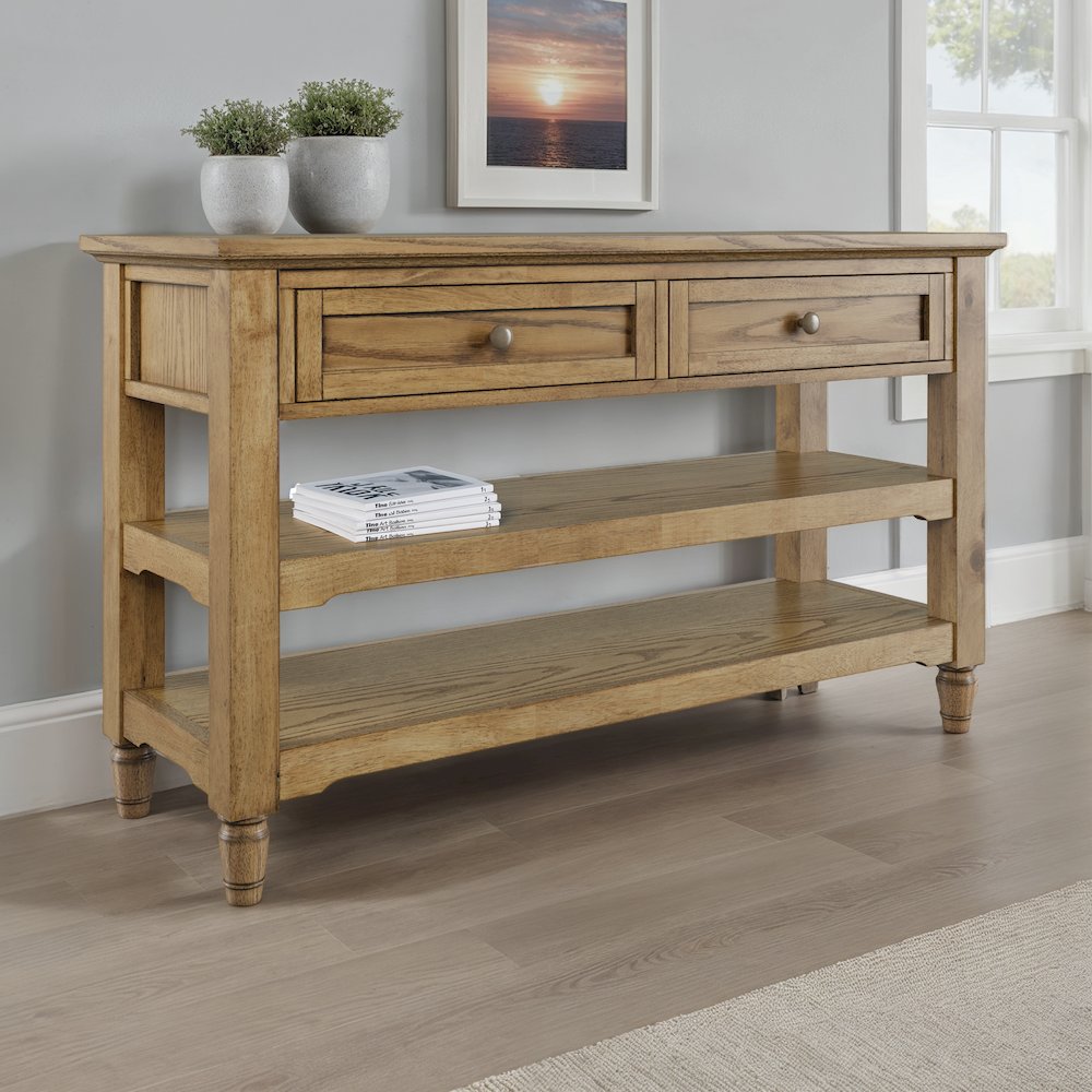 Brentwood Modern 50" Sofa Console Table with Drawers and Storage Shelves