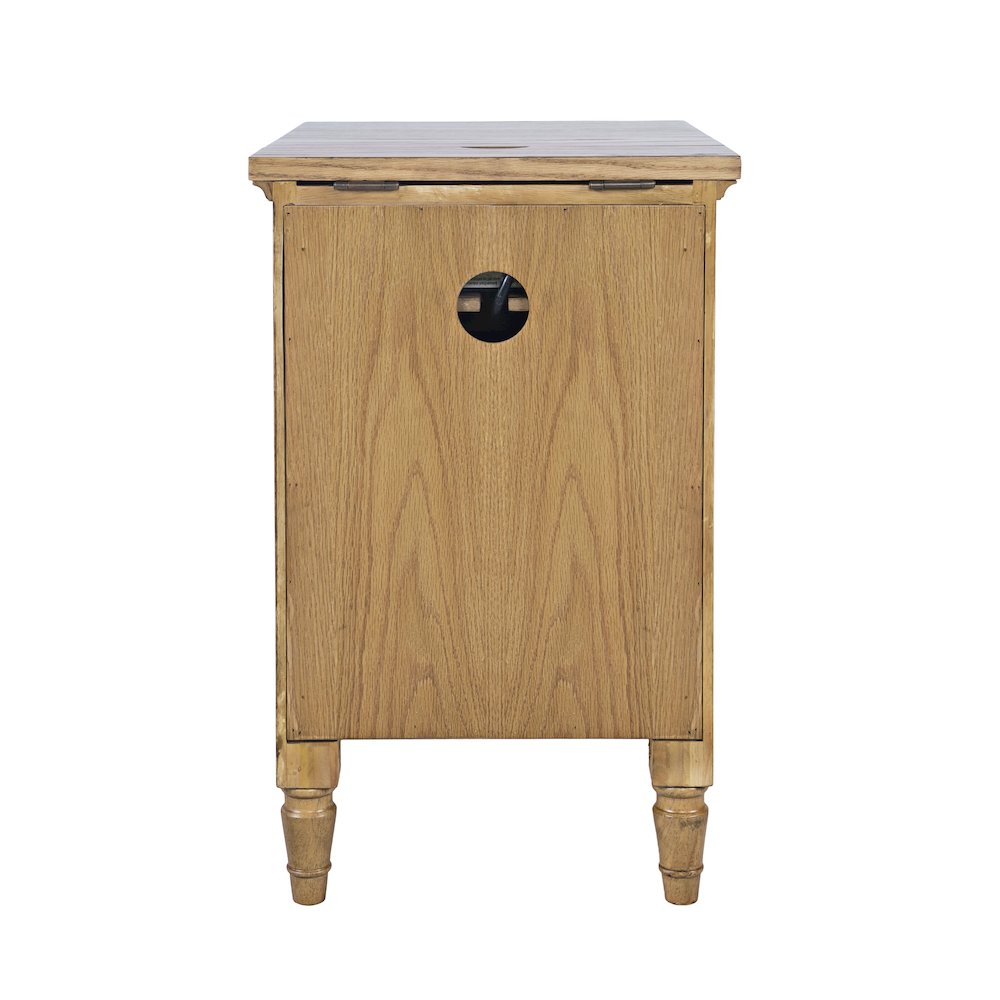 Brentwood Modern Transitional USB Charging End Table with Storage Cabinet
