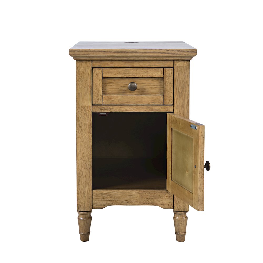 Brentwood Modern Transitional USB Charging End Table with Storage Cabinet