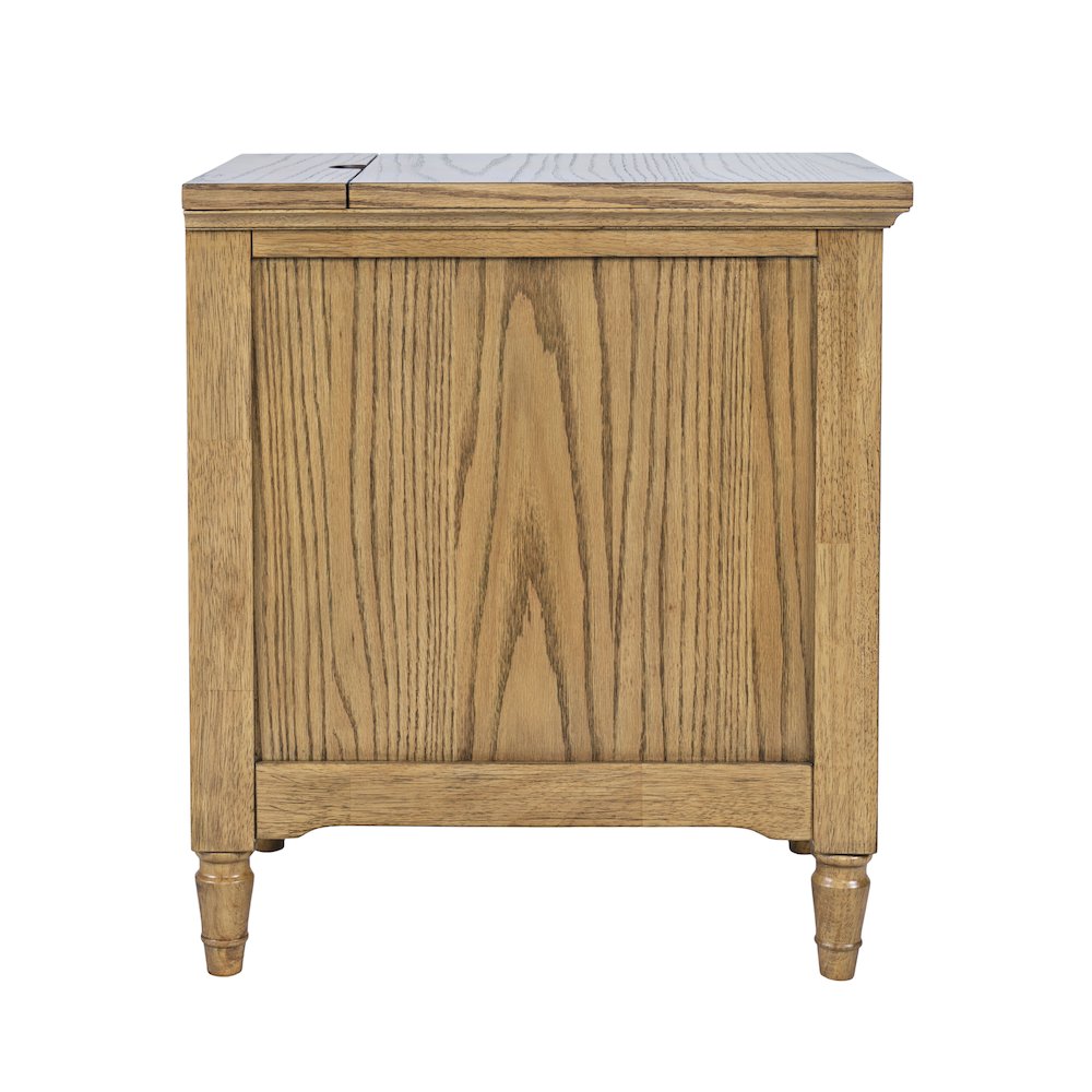 Brentwood Modern Transitional USB Charging End Table with Storage Cabinet