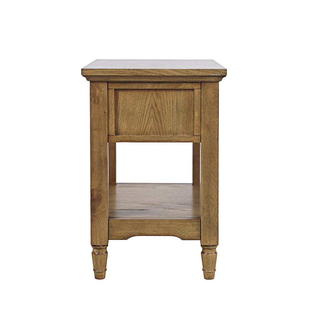 Brentwood Modern Transitional Chairside End Table with Drawer and Storage Shelf