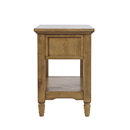 Brentwood Modern Transitional Chairside End Table with Drawer and Storage Shelf