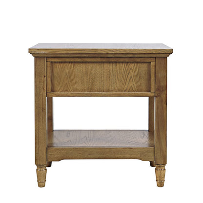 Brentwood Modern Transitional Chairside End Table with Drawer and Storage Shelf