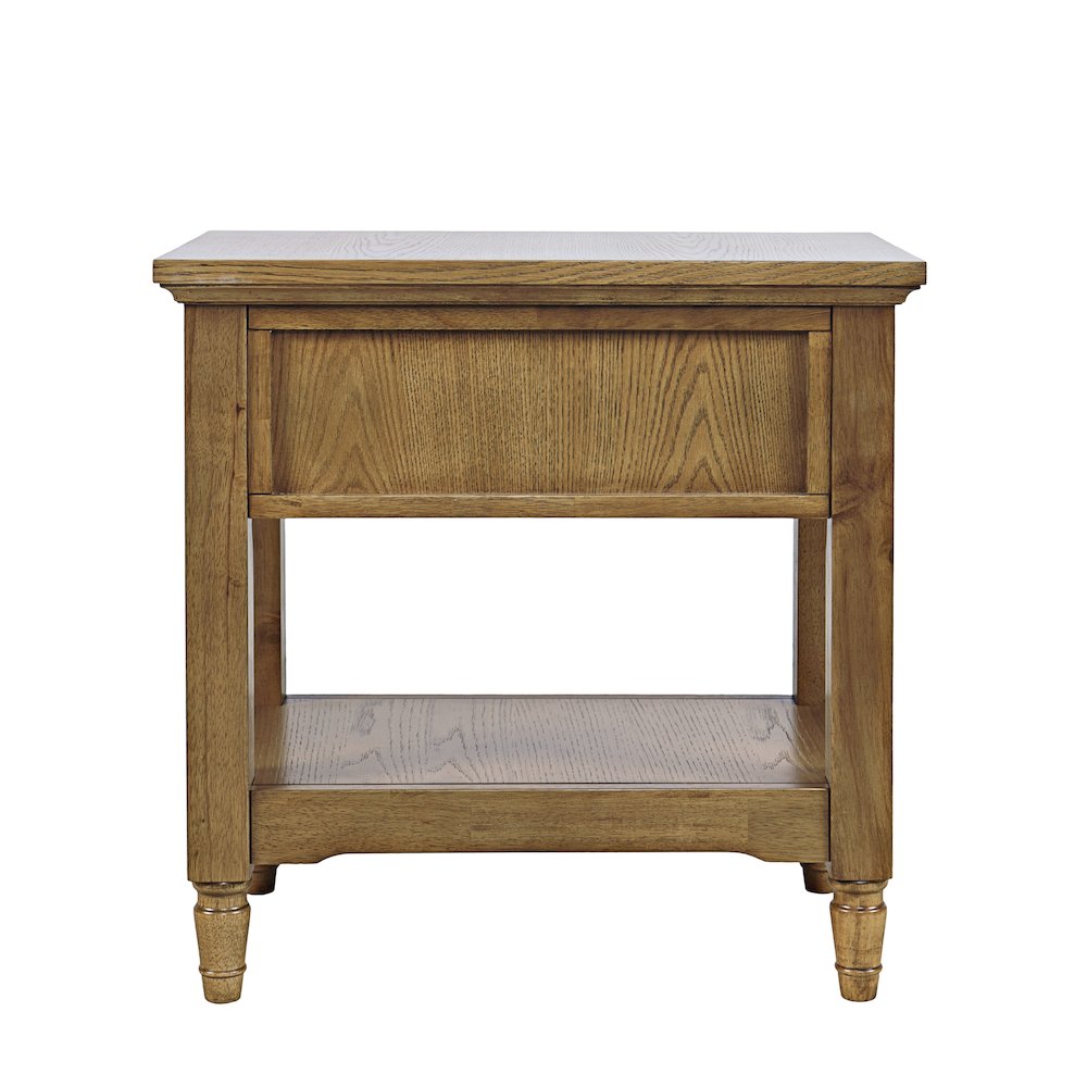 Brentwood Modern Transitional Chairside End Table with Drawer and Storage Shelf