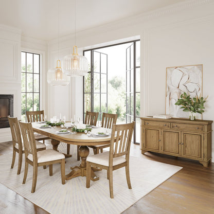 Brentwood Modern Transitional 102" Double Pedestal Dining Table
