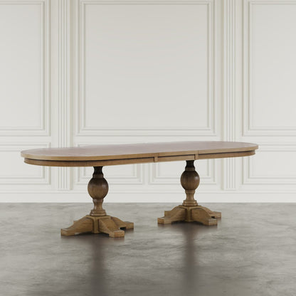 Brentwood Modern Transitional 102" Double Pedestal Dining Table