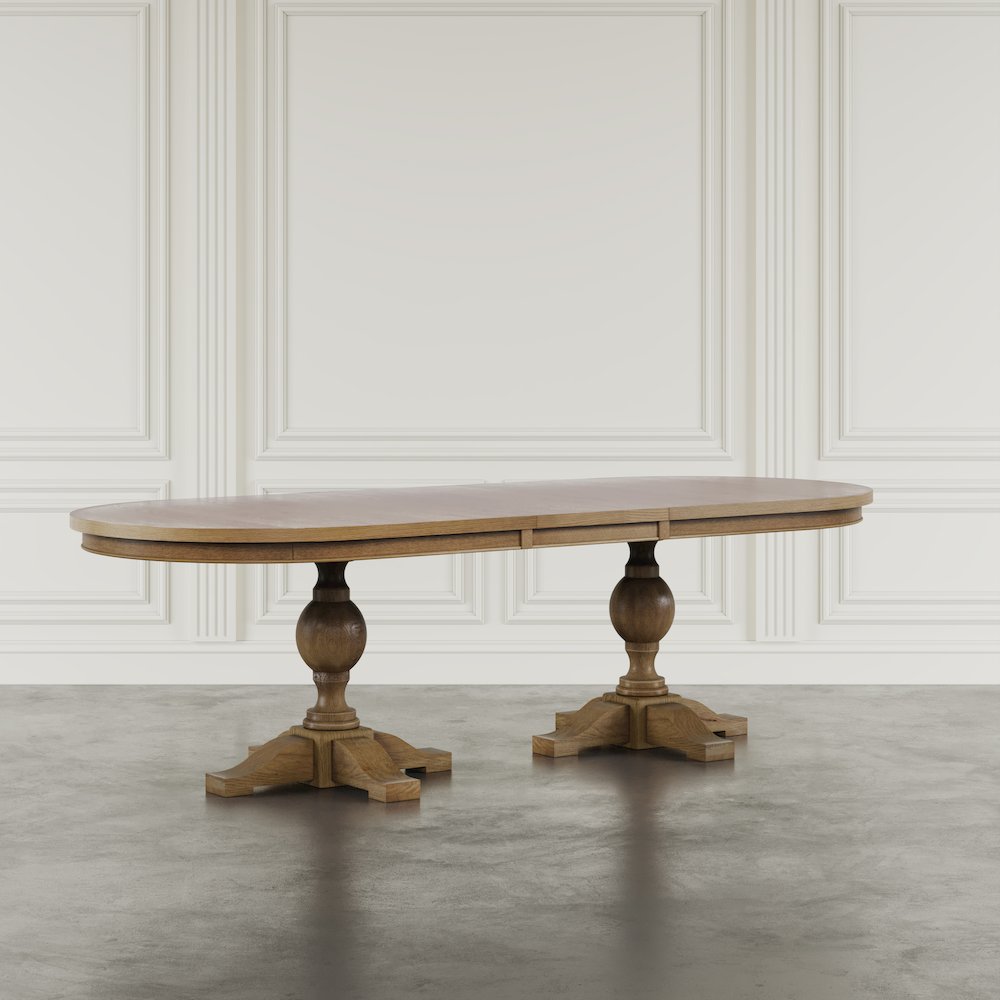 Brentwood Modern Transitional 102" Double Pedestal Dining Table