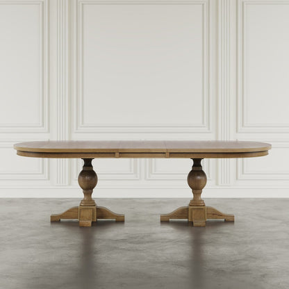 Brentwood Modern Transitional 102" Double Pedestal Dining Table