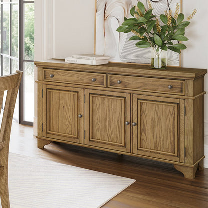 Brentwood 60" Modern Transitional Three Door Sideboard Storage Cabinet