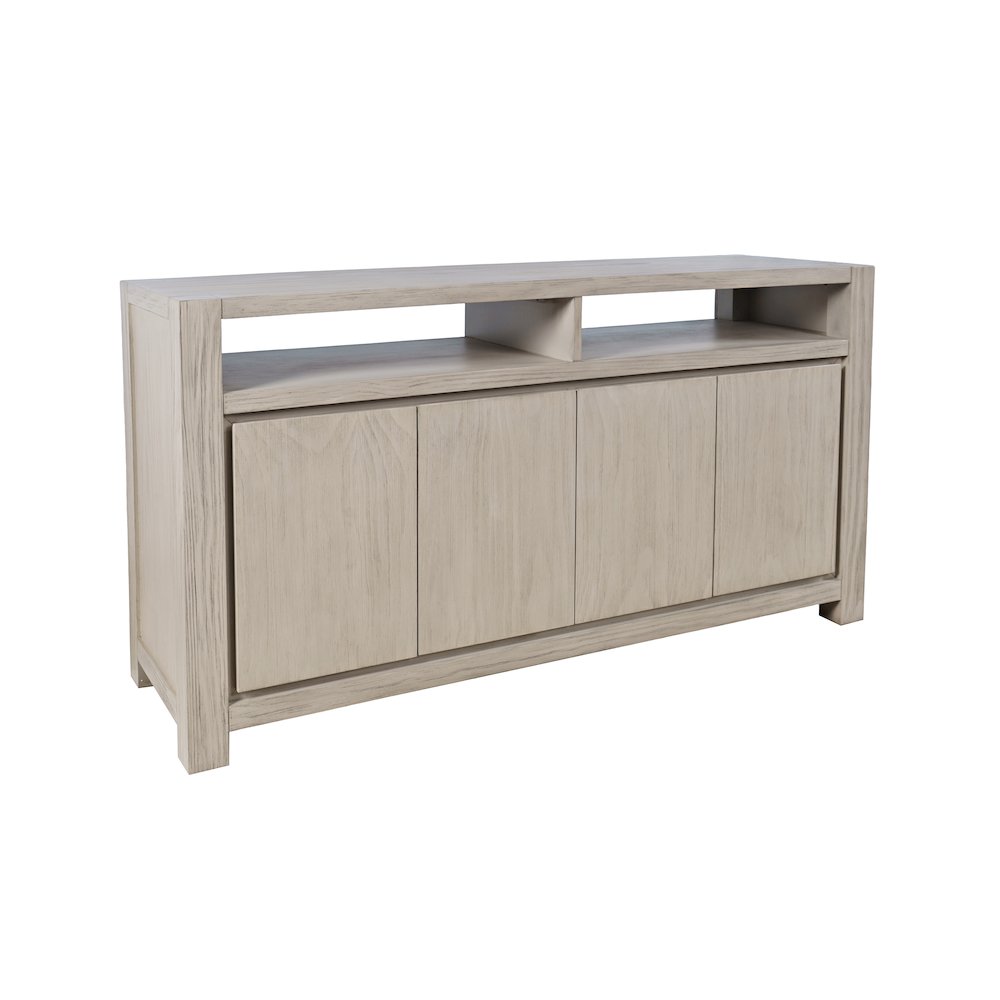 60" Modern Transitional Media Console TV Stand with Four-Door Cabinet Storage