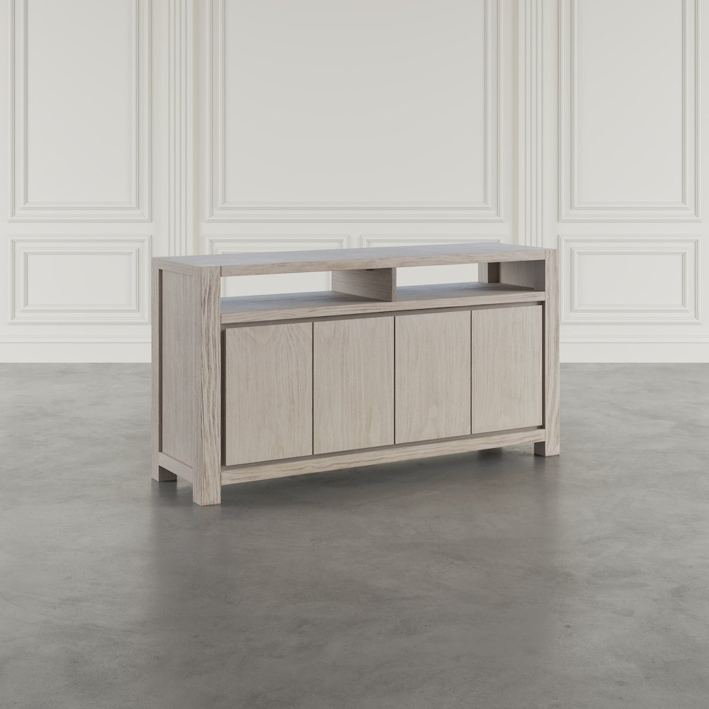 60" Modern Transitional Media Console TV Stand with Four-Door Cabinet Storage