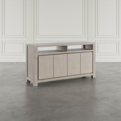 60" Modern Transitional Media Console TV Stand with Four-Door Cabinet Storage