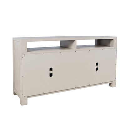 60" Modern Transitional Media Console TV Stand with Four-Door Cabinet Storage