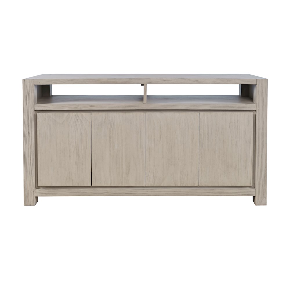 60" Modern Transitional Media Console TV Stand with Four-Door Cabinet Storage
