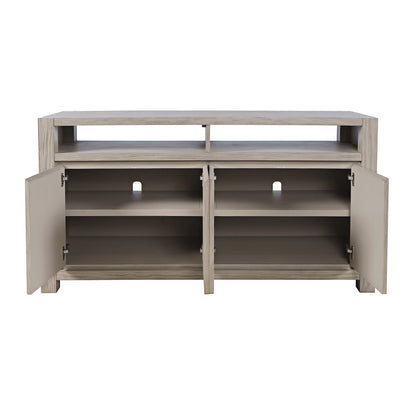 60" Modern Transitional Media Console TV Stand with Four-Door Cabinet Storage