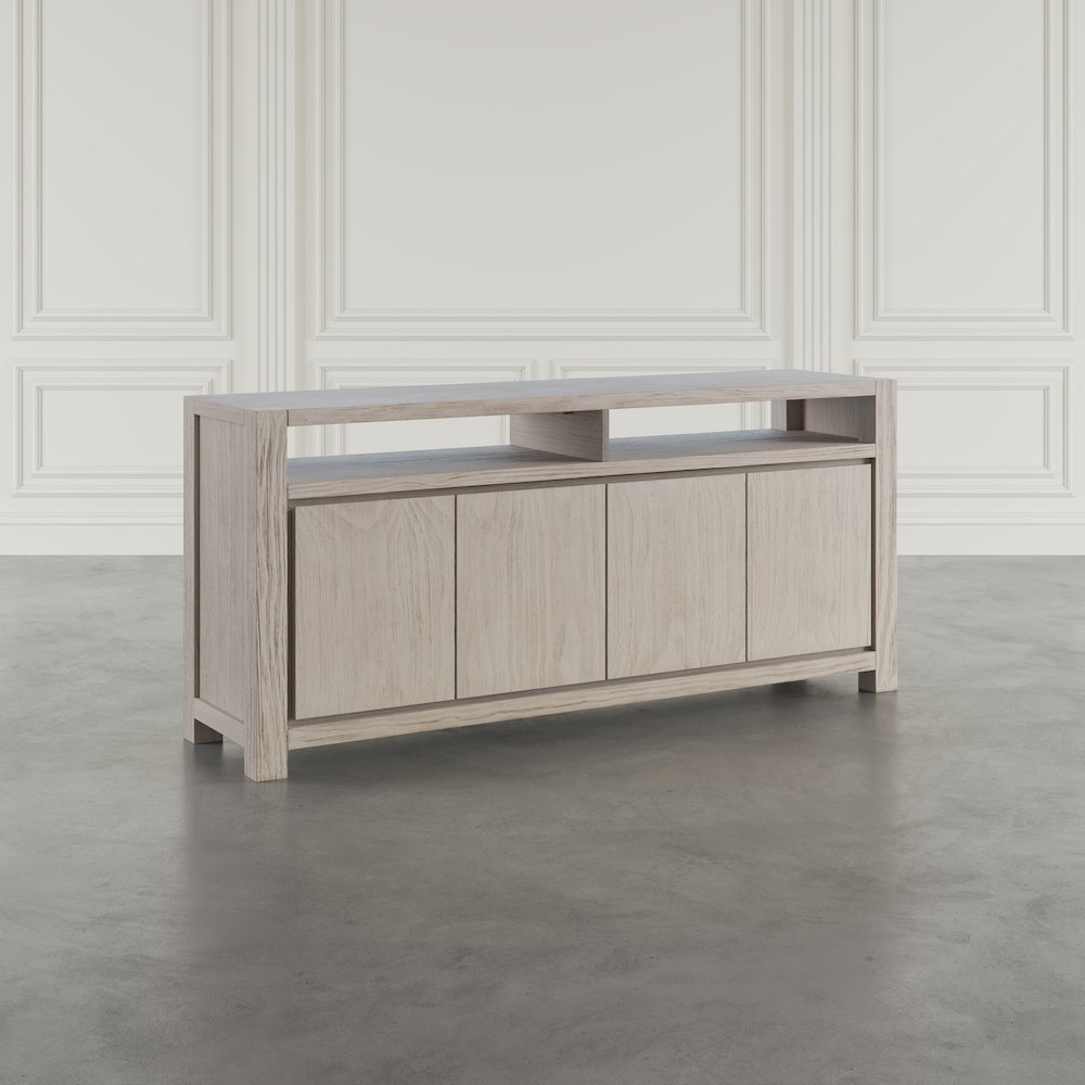 70" Modern Transitional Media Console TV Stand with Four-Door Cabinet Storage