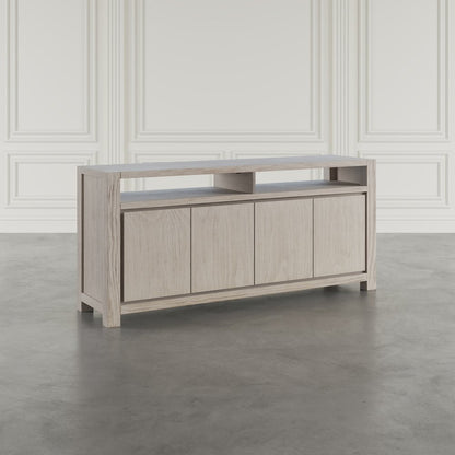 70" Modern Transitional Media Console TV Stand with Four-Door Cabinet Storage