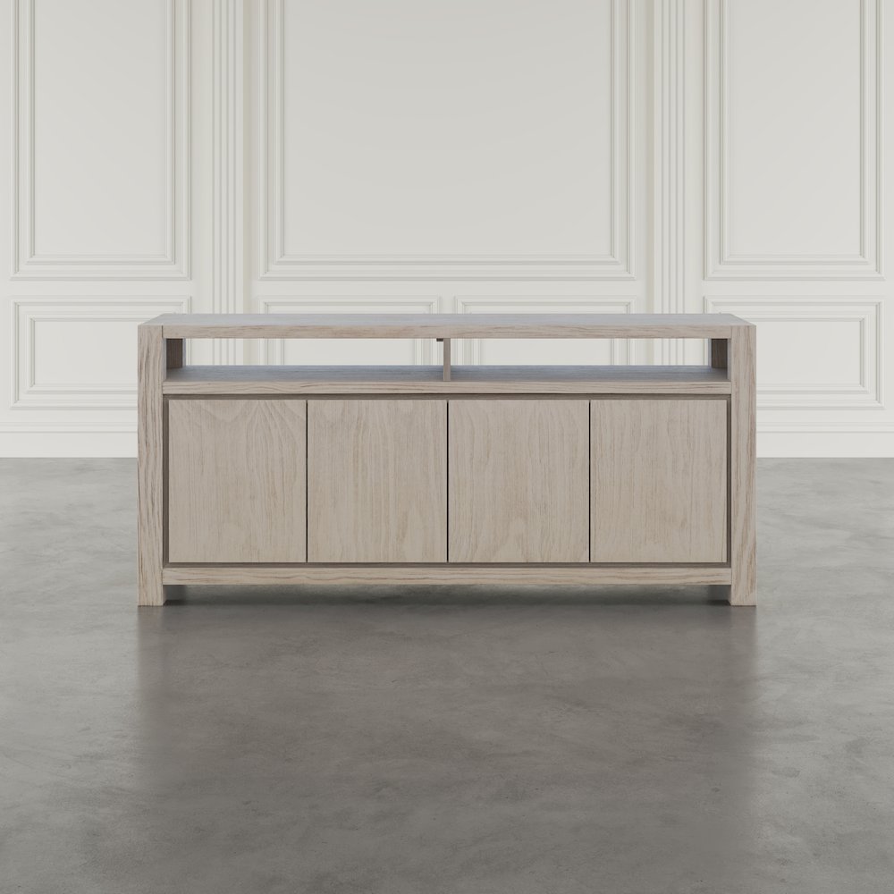 70" Modern Transitional Media Console TV Stand with Four-Door Cabinet Storage