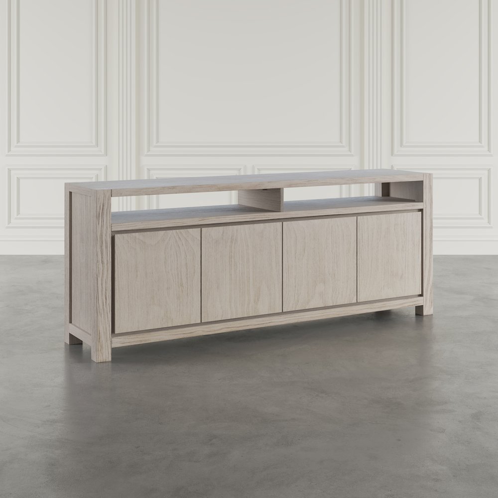 80" Modern Transitional Media Console TV Stand with Four-Door Cabinet Storage