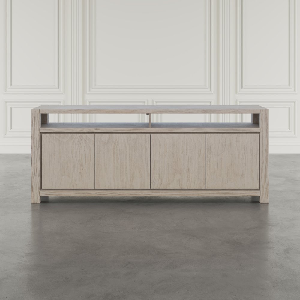 80" Modern Transitional Media Console TV Stand with Four-Door Cabinet Storage