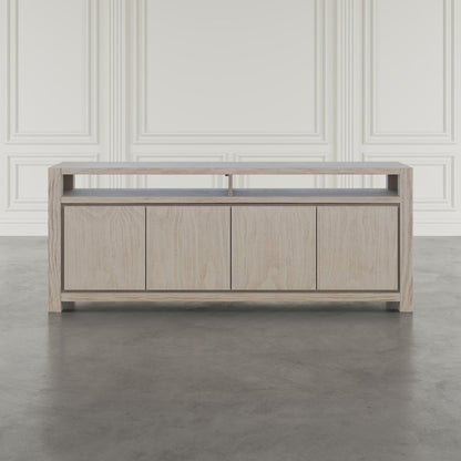 80" Modern Transitional Media Console TV Stand with Four-Door Cabinet Storage