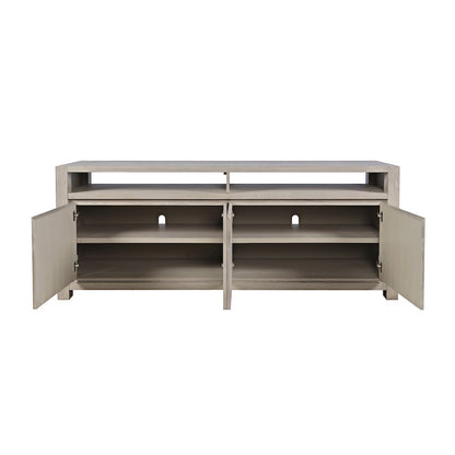 80" Modern Transitional Media Console TV Stand with Four-Door Cabinet Storage