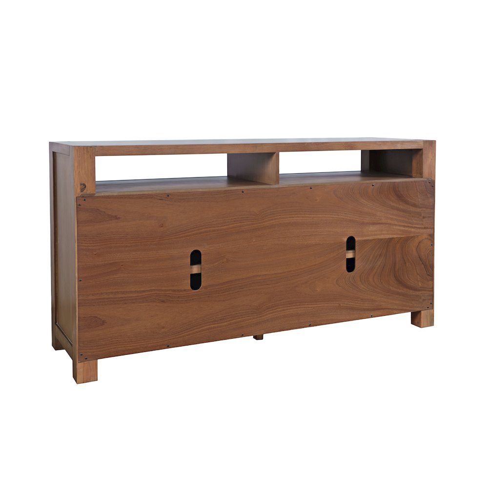 60" Modern Transitional Media Console TV Stand with Four-Door Cabinet Storage