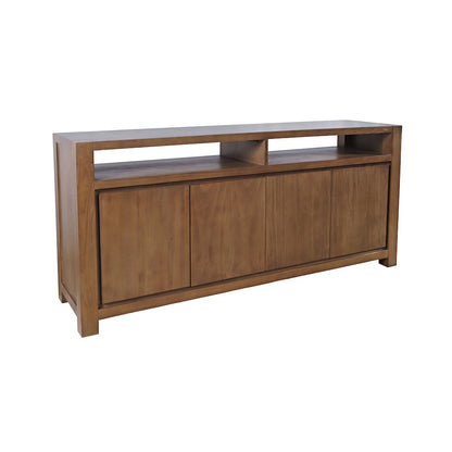 70" Modern Transitional Media Console TV Stand with Four-Door Cabinet Storage