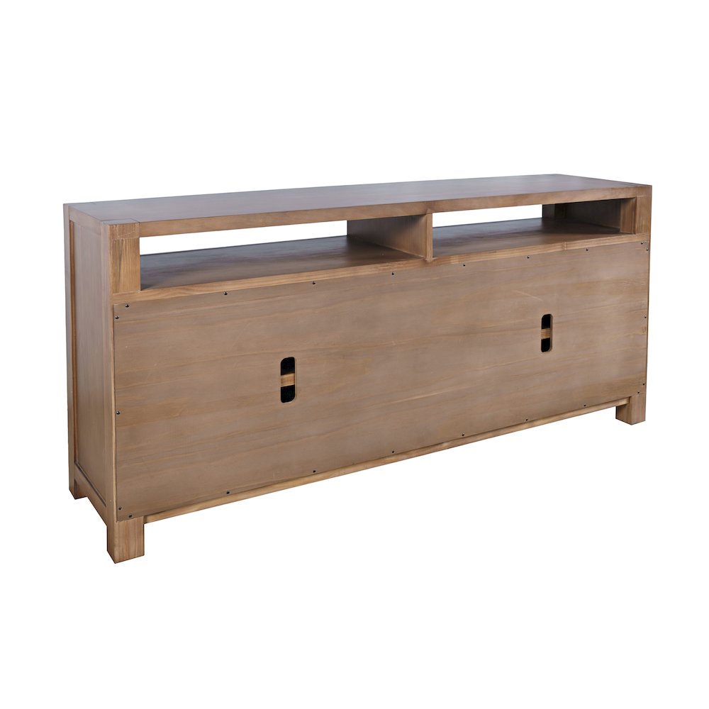 70" Modern Transitional Media Console TV Stand with Four-Door Cabinet Storage