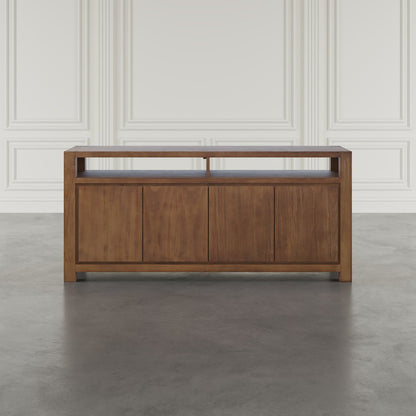 70" Modern Transitional Media Console TV Stand with Four-Door Cabinet Storage