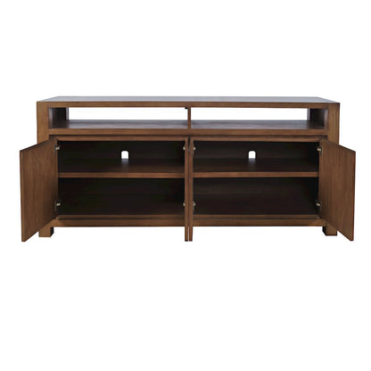 70" Modern Transitional Media Console TV Stand with Four-Door Cabinet Storage