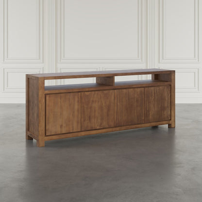 80" Modern Transitional Media Console TV Stand with Four-Door Cabinet Storage