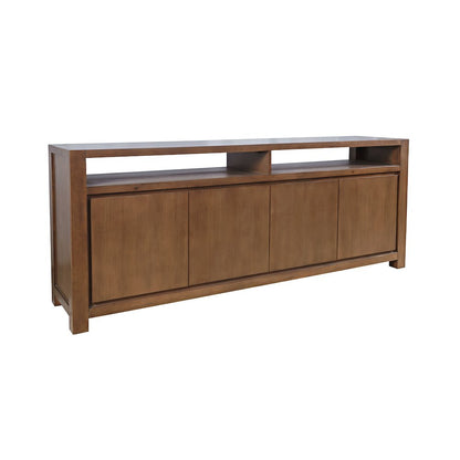 80" Modern Transitional Media Console TV Stand with Four-Door Cabinet Storage