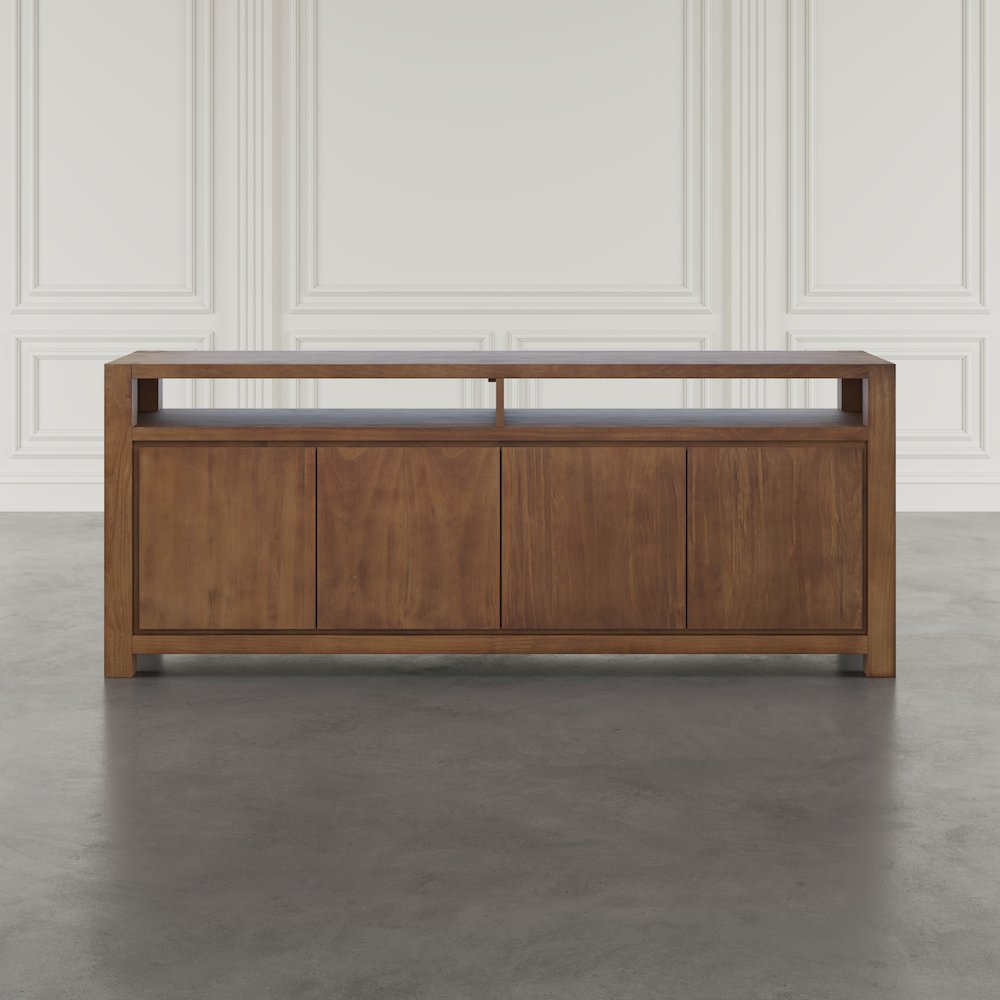80" Modern Transitional Media Console TV Stand with Four-Door Cabinet Storage