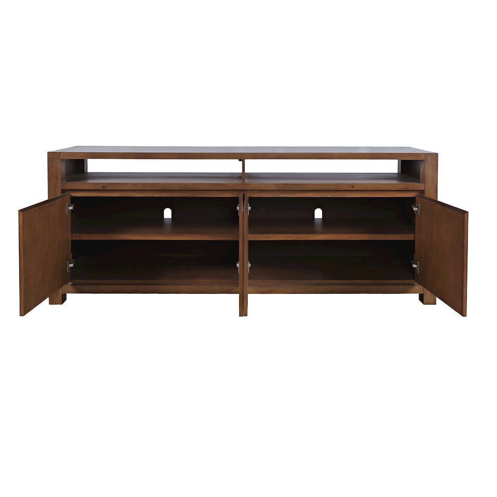 80" Modern Transitional Media Console TV Stand with Four-Door Cabinet Storage