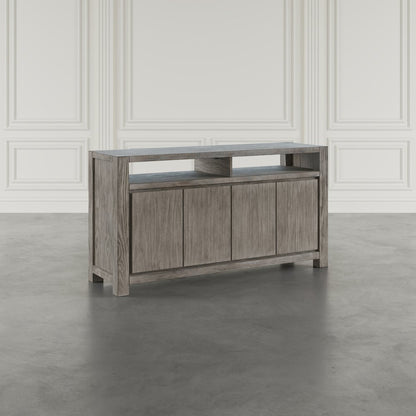 60" Modern Transitional Media Console TV Stand with Four-Door Cabinet Storage