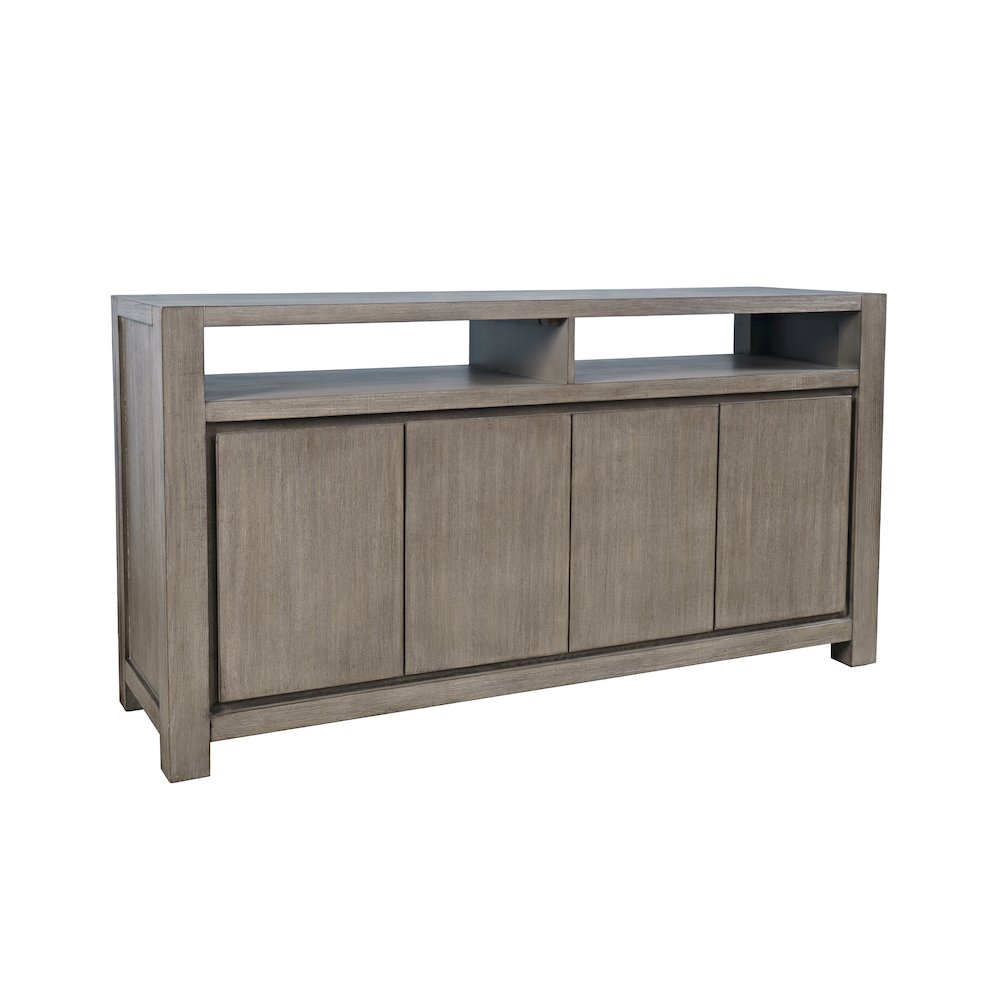 60" Modern Transitional Media Console TV Stand with Four-Door Cabinet Storage