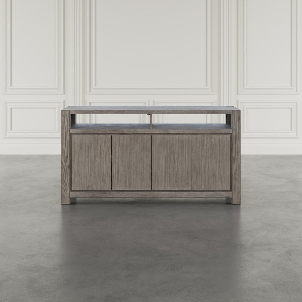 60" Modern Transitional Media Console TV Stand with Four-Door Cabinet Storage