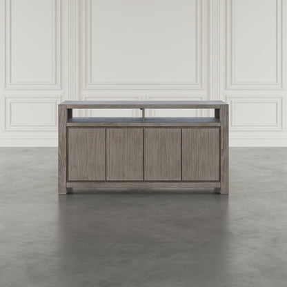 60" Modern Transitional Media Console TV Stand with Four-Door Cabinet Storage