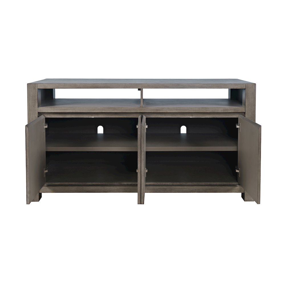 60" Modern Transitional Media Console TV Stand with Four-Door Cabinet Storage