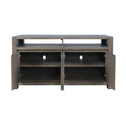 60" Modern Transitional Media Console TV Stand with Four-Door Cabinet Storage