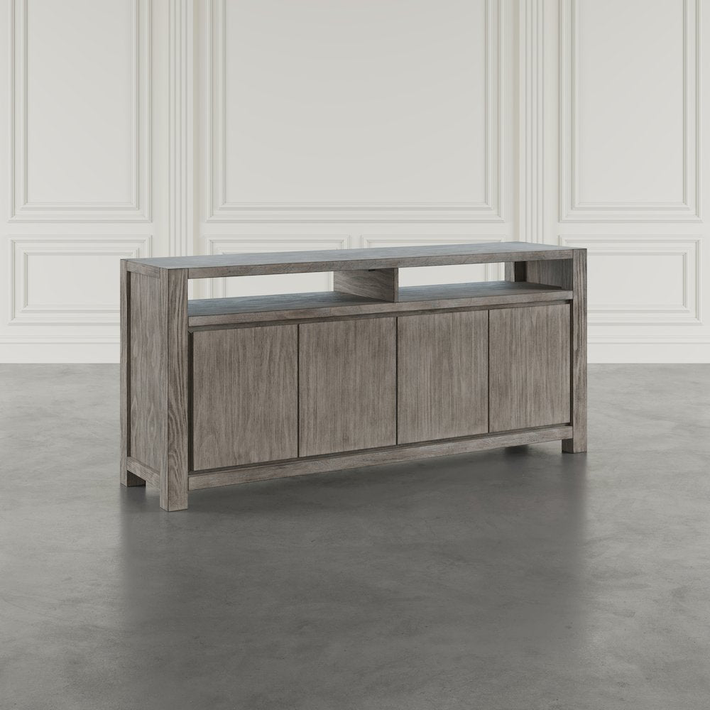 70" Modern Transitional Media Console TV Stand with Four-Door Cabinet Storage