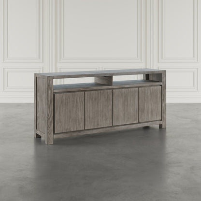 70" Modern Transitional Media Console TV Stand with Four-Door Cabinet Storage