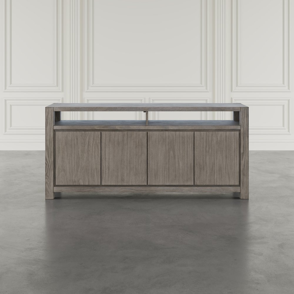 70" Modern Transitional Media Console TV Stand with Four-Door Cabinet Storage