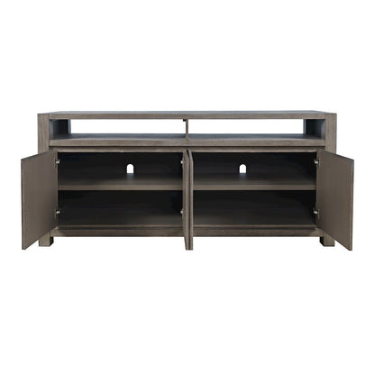 70" Modern Transitional Media Console TV Stand with Four-Door Cabinet Storage